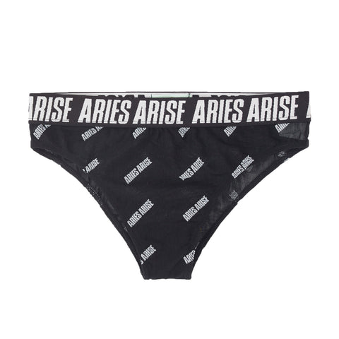 Aries Arise Women's Black Sheer Mesh Printed Underwear Briefs $56  NEW