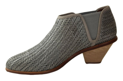 MATT BERNSON Women's Grey Ash Raffia Marlow Booties #MB108-4 NWB