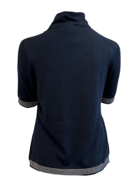 Marina Rinaldi Women's Navy Atena Turtleneck Knitted Sweater Size XL NWT