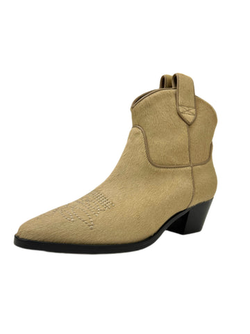 Max Mara Women's Cammello Atri Suede Cowboy Ankle Boots Size 7 NWB