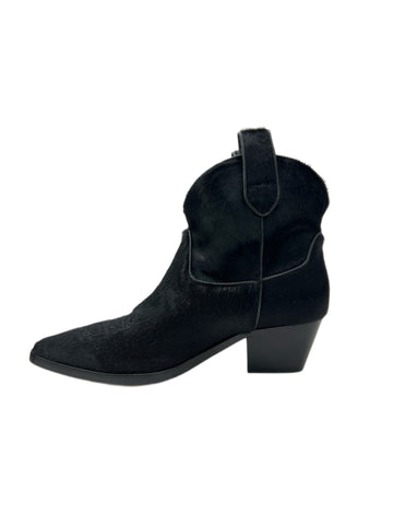 Max Mara Women's Nero Atri Suede Cowboy Ankle Boots Size 7 NWB
