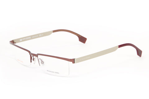 BOSS ORANGE Burgundy Mud Semi-Rimless Eyeglass Frames 54mm B0057 $260 NEW