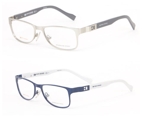 BOSS ORANGE Stainless Steel Rectangular Eyeglass Frames 50mm B0081 $260 NEW