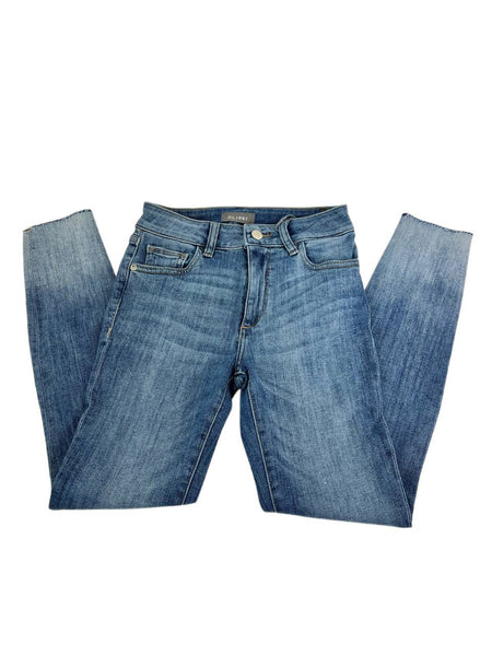 DL1961 Women's Logan Florence Cropped Mid Rise Instasculpt Skinny Jeans Size 24