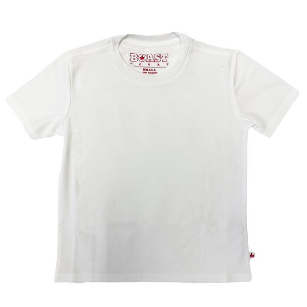 BOAST Boy's White Solid Court Tee Sz XS $40 NEW