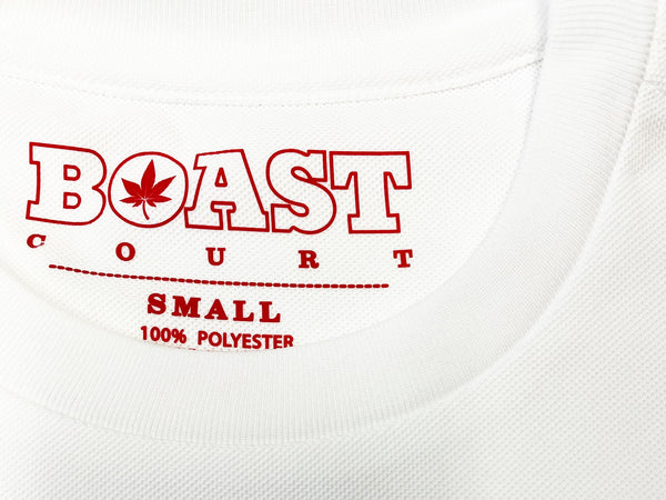 BOAST Boy's White Solid Court Tee Sz L $40 NEW
