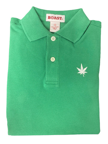 BOAST Boy's Kelly Green Solid Pique Polo Shirt $44 NEW