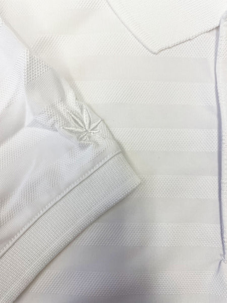 BOAST Boy's White Texture Stripe Polo Shirt $44 NEW