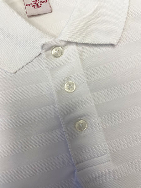 BOAST Boy's White Texture Stripe Polo Shirt $44 NEW
