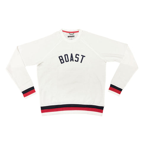 BOAST Men's White Arch Logo Crewneck Sweatshirt $120 NEW