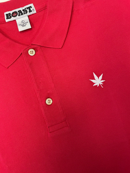 BOAST Men's Red Core Cotton Pique Polo Shirt $75 NEW