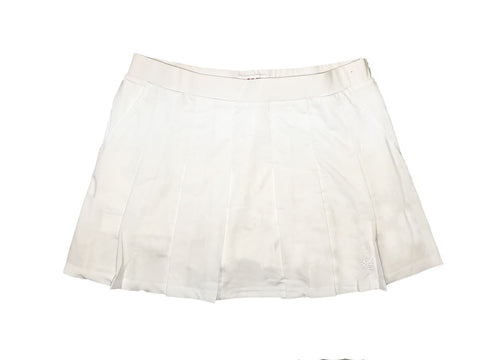 BOAST Women's White/White Leaf Pleated Court Tennis Skirt $88 NEW