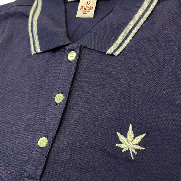 BOAST Women's Navy/Light Blue Tipped Polo Shirt $65 NEW