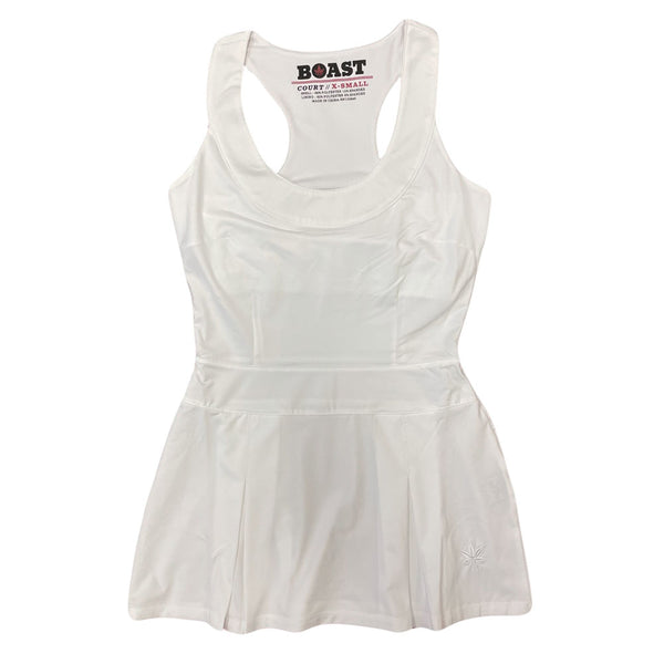 BOAST Women's White Active Pleated Tennis Dress $88 NEW