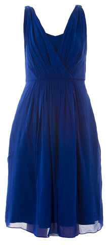 BODEN Women's Navy Silk Plaza Dress BR037 US Sz 2 $198 NWOT