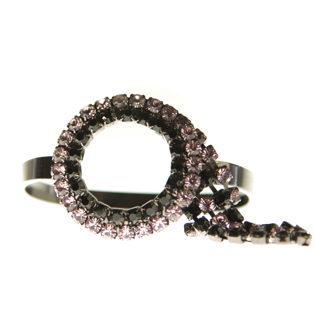 JOOMI LIM Pink & Black Crystal Squared Bangle Bracelet $265 NEW