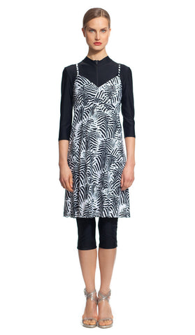 MODEST SEA Bridget Medium Coverage Zebra Print Swim Dress 11039 $167 NEW