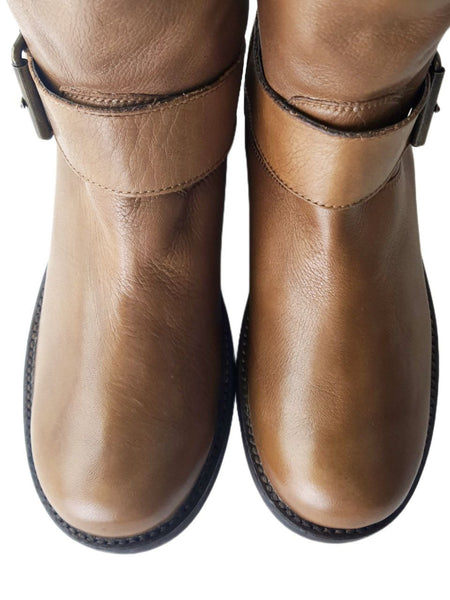 LIEBESKIND Women's Brown Leather Knee High Boots #LK2009 NWOB