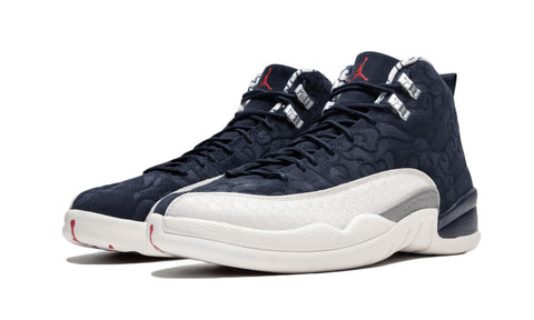 NIKE Kid's Navy/Red Air Jordan 12 Retro PRM (GS) #BV8017-445 NEW