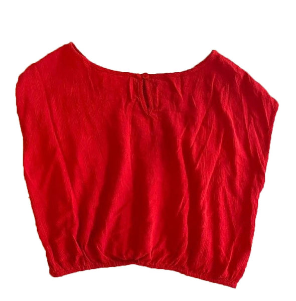 BAND OF GYPSIES Women's Red Peasant Crop Top Size XS $50 NWT