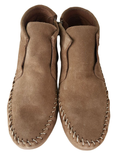 MATT BERNSON Women's Brown Camel Suede Bandit Booties #MB2905 9 NWB