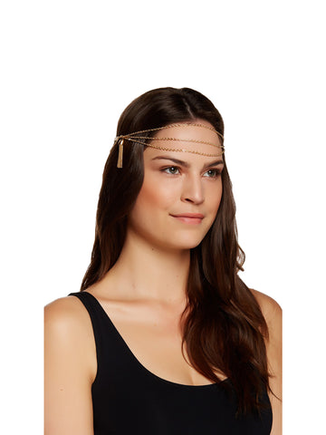 BANSRI Serena 18K Gold Draped Head Chain HC2017 One Size $86 NEW
