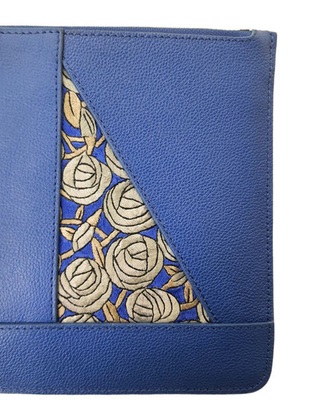 POPINJAY Women's Blue Baracoa Zip Clutch #Popin6s 10'x7' One Size NWT