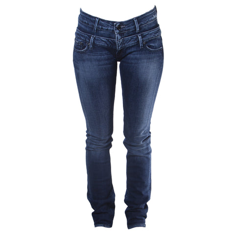 BLUE BLOOD Women's Med Wash Bartlett Double Waist Slim Fit Denim Jeans 26x32 NEW
