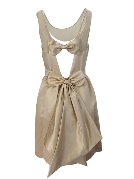 ERIN Women's Beige Back Bows Wiona Dress #40811854660 8 NWT