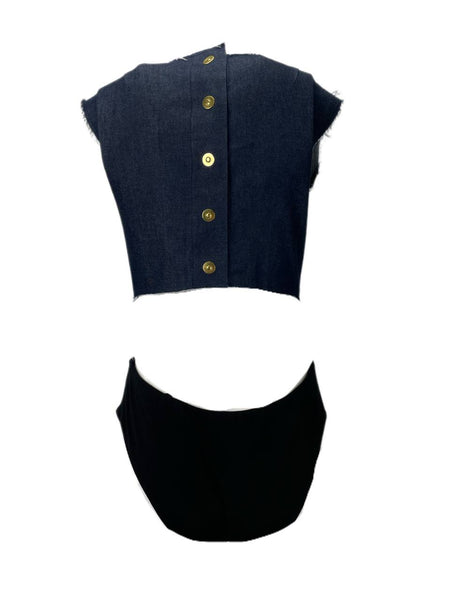 SOLACE London Women's Denim Benet Bodysuit Size US 4 NWT