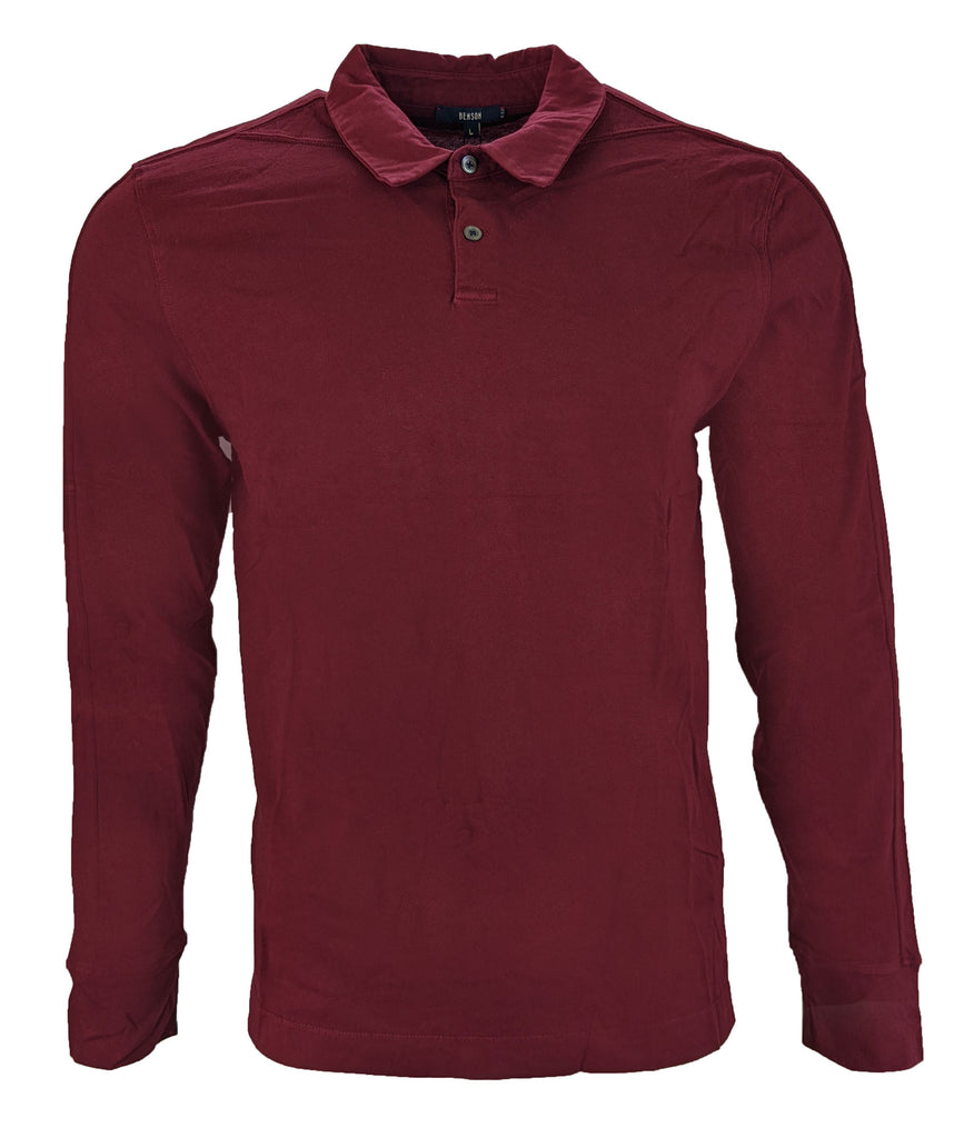 Benson Men's Bordeaux Long Sleeve Polo Shirt BT06LS Size Large NWT