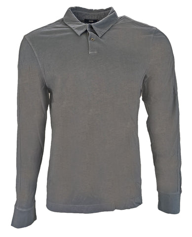 Benson Men's Grey Long Sleeve Polo Shirt BT06LS Size Large NWT