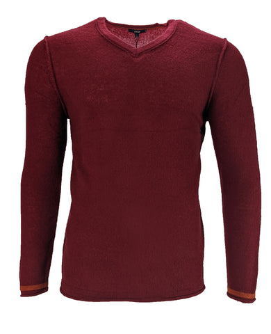 Benson Men's Red Cashmere Wool V-Neck Sweater CSW02N Size Large NWT
