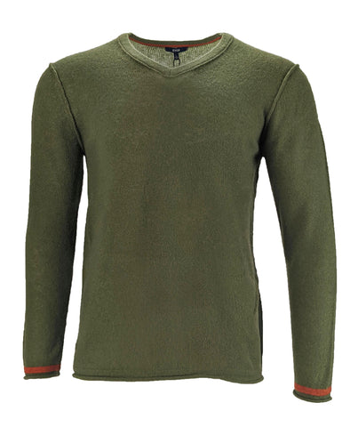 Benson Men's Green Cashmere Wool V-Neck Sweater CSW02N Size Large NWT