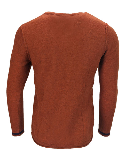 Benson Men's Orange Cashmere Wool V-Neck Sweater CSW02V Size Large NWT