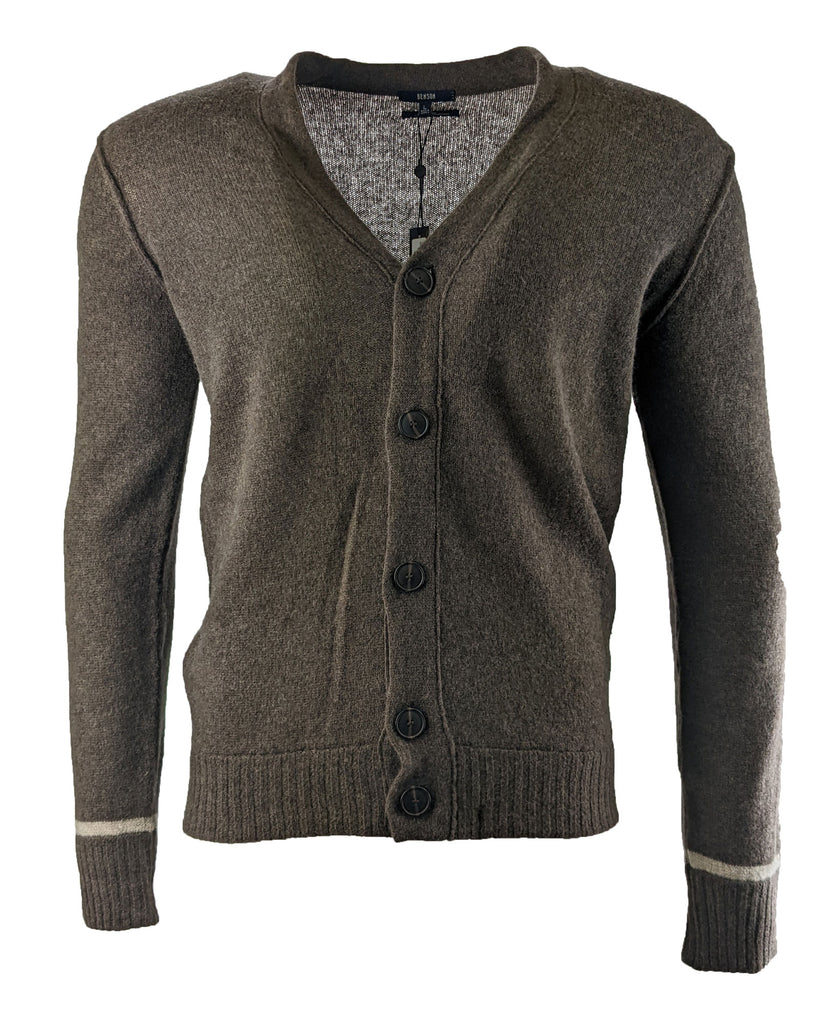 Benson Men's Brown Cashmere Cardigan CSW03 Size Large NWT