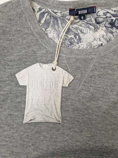 Benson Men's Heather Grey Long Sleeve Crew Neck Shirt DFT04 Size Small NWT