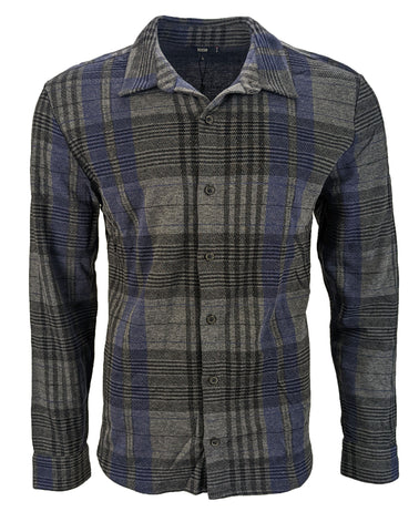Benson Men's Blue Plaid Soft Overshirt FW15-SWS Size Large NWT