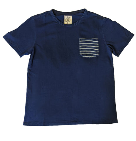 Benson Men's Indigo T-shirt with Stripe Pocket IN03 Size Large NWT