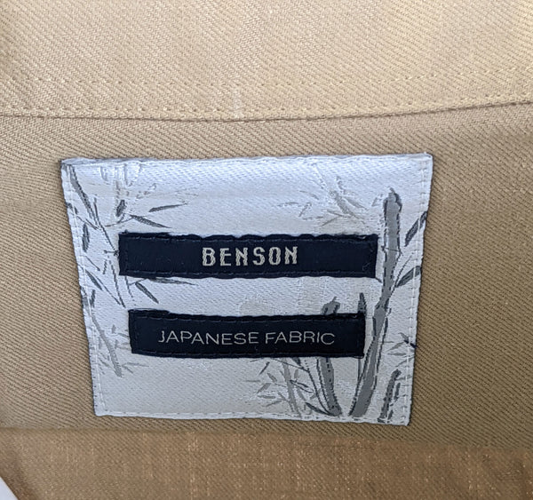 Benson Men's Beige Japanese Cotton Fabric Shacket JFT09 Size Medium NWT
