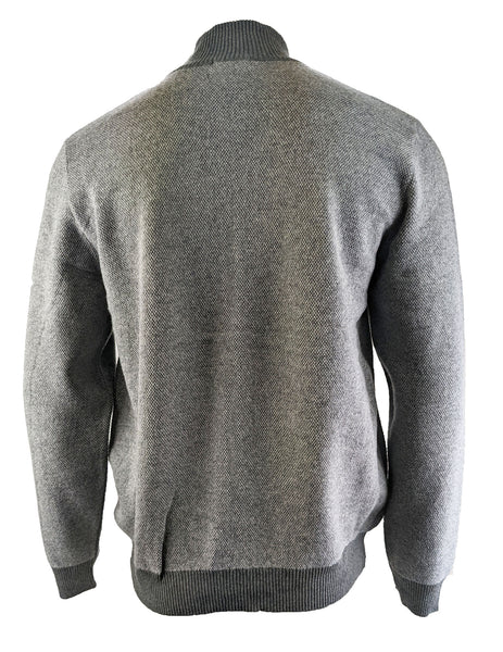 Benson Men's Grey and Dark Grey  Knit Full Zip Cardigan LW02 Size Large NWT