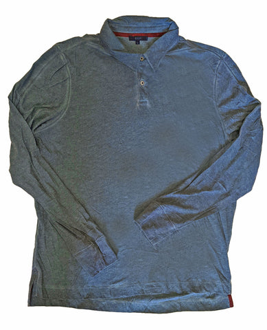 Benson Men's Dark Teal Long Sleeve Polo Shirt Size Large NWOT