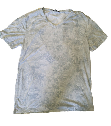 Benson Men's Pale Blue Floral V-Neck Short Sleeve T-shirt Size Small NWT