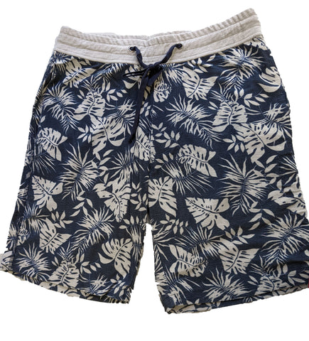 Benson Men's Navy and White Floral Hawaiian Shorts PDFT03 NWT