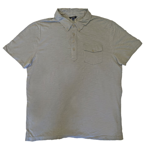 Benson Men's Light Grey 4 Button Short Sleeve Polo SBP06 Size L NWT