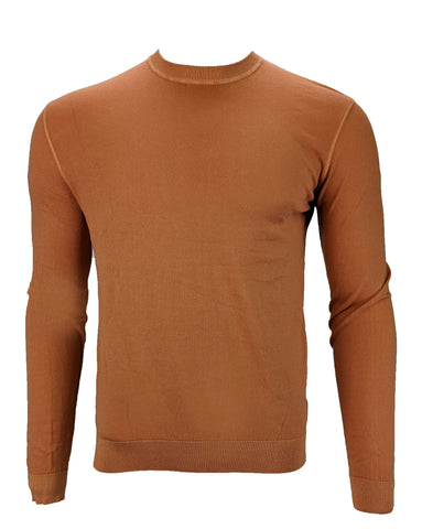 Benson Men's Orange Long Sleeve Crew Neck Shirt SC01 Size Small NWT
