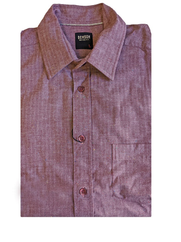 Benson Men's Wine Long Sleeve Button Down Shirt SH01 Size Large NWT