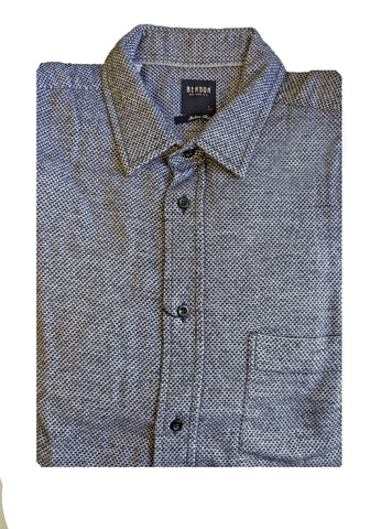 Benson Men's Grey Dot Long Sleeve Button Down Shirt SH01 Size Large NWT