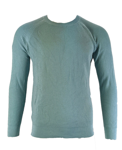 Benson Men's Maya Blue Cotton Texture Crew TXT08 Size Medium NWT