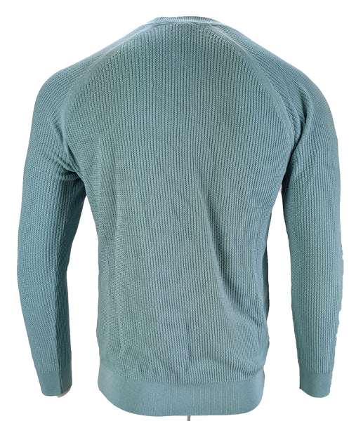 Benson Men's Maya Blue Cotton Texture Crew TXT08 Size Medium NWT